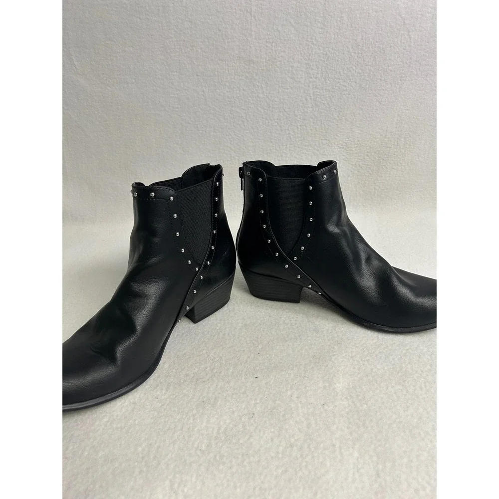 Edgy Rocker Esprit Womens 8.5M Black Studded Teigan Chelsea Ankle Boot